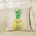 Fjfz Stand Tall Wear a Crown and Be Sweet on The Inside Inspirational Quote Cotton Linen Decorative Throw Pillow Case Cushion Cover for Sofa Couch, Gold Yellow, 18