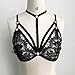 Botrong Sexy Women Floral Lace Bralette Bustier Crop Top Sheer Triangle Bra Shirt Vest Wire Free (L, Black)