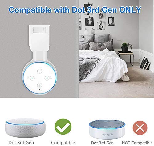 image for Sintron Echo Dot Wall Mount White, Alexa Accessories Smart Home Outlet