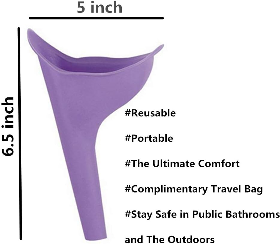 Travel Lightweight Female Urination Device - Women Portable Urinal Funnel Camping Hygiene & Sanitation Perfect Camping Traveling Climbing Festivals Outdoor Activities(2 pack with free bag) : Sports & Outdoors