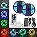 eTopxizu 2 Reels 32.8Ft RGB LED Strip Light 5050 SMD 30leds/m, Full Kit IP65 Waterproof Flexible LED Strip with 44key 2 Ports IR Remote controller and DC12V 5A Power Adapter for Indoor and Outdoor