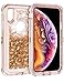 Coolden Case for iPhone Xs MAX Cases Protective Glitter Case for Women Girls Cute Bling Sparkle 3D Quicksand Heavy Duty Cover Hard Shell Shockproof TPU Case for 6.5 Inches iPhone Xs MAX, Rose Gold