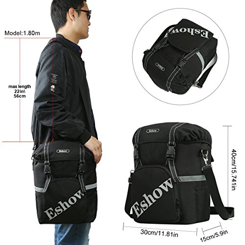 Eshow Waterproof Single Rear Bicycle Pannier Adjustable Hooks with Handle Strap Bag