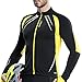 Santic Men's Cycling Jacket Windproof Fleece Thermal Winter Bike Bicycle Jersey Yellow