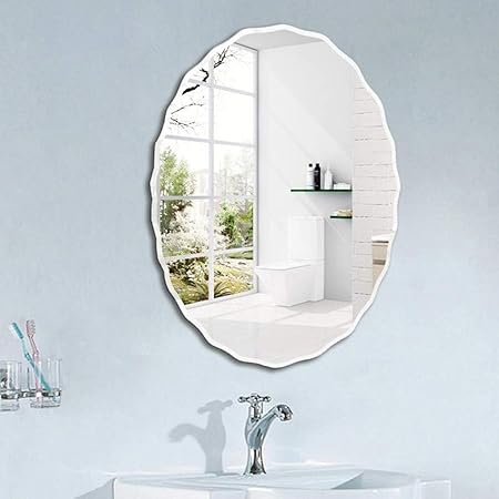CHHD Badezimmerspiegel, ovaler Spiegel, rahmenloser Spiegel