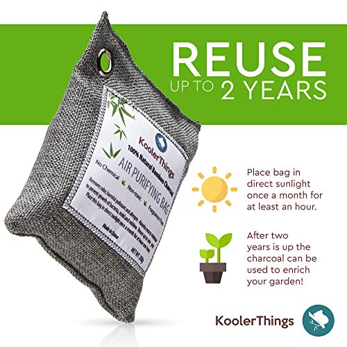 image for KoolerThings 5 Pack - Bamboo Charcoal Air Purifying Bags (1 x 500g) (2