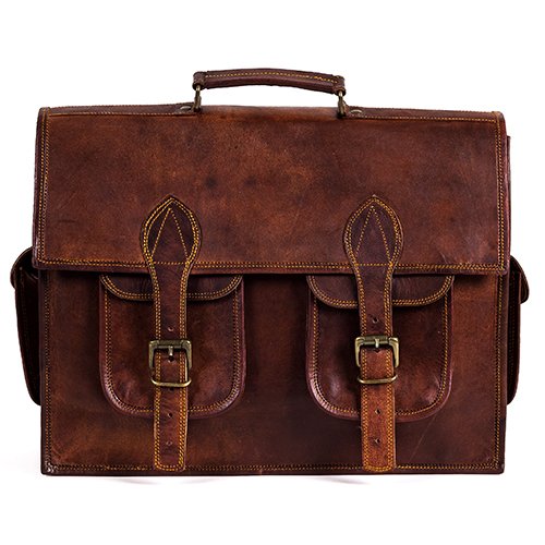 Goatter Leather 15.6 Brown Laptop Bag