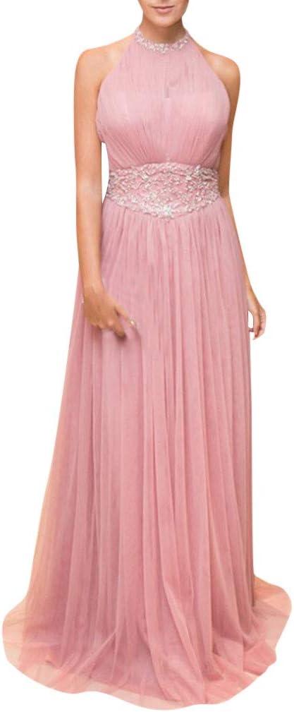 pink tulle maxi dress