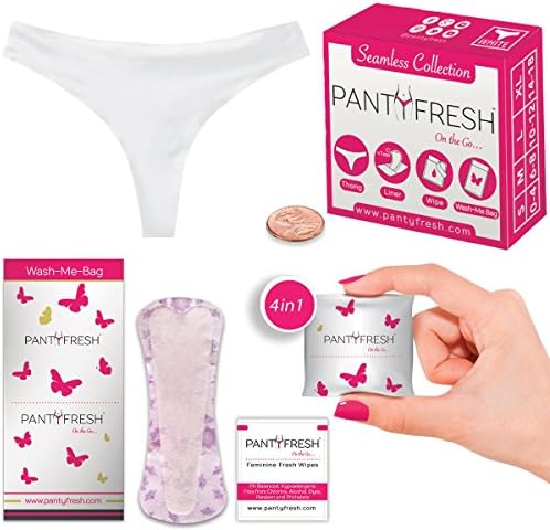Seamless Women's Underwear On The Go Travel 4in1 Kit Fresh Wipe &amp; Panty Liner