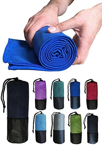 Microfibre Towel Ultra-absorbent light &amp; soft Perfect for sports, fitness, outdoors, travel, beach, gym, yoga, pilates, bikram, swim, camping, hiking, backpacking and home (Black, 180x80)