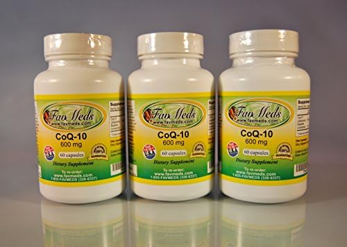 CoQ-10 Q-10 coq10 CO Q10 co-Enzyme 600mg - Various Sizes. Made in USA (CoQ-10 Q-10 coq10 CO Q10 co-Enzyme 600mg - 180 (60 x 3) Capsules. Made in USA)