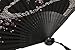 Folding Chinese Fan,Japanese Vintage Portable Hand Held Fans with Fabric Sleeve for Women (Black)