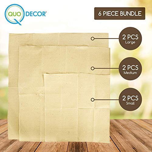 Reusable Beeswax Wrap Eco Food Covers - Super Cling Non-Plastic Dye Free Food Wrap | Odor Free Bees Wax 0 Waste Products | Eco-Wrap Biodegradable Unbleached Cloth & Cheese Wrapping (6)