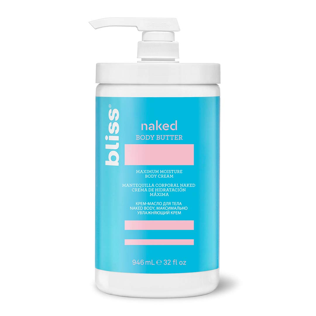 Bliss - Bliss - Naked Body Butter | Maximum Moisture Cream | Daily Moisturizer for Women & Men | Vegan | Fragrance Free | Cruelty Free | Paraben Free | 6.7 fl. oz. : Premium Beauty