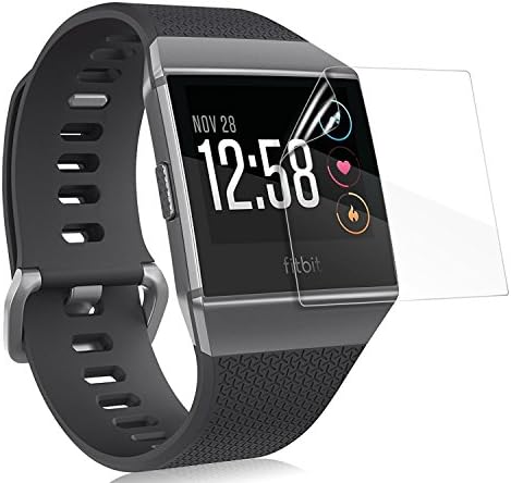 Fitbit Ionic Screen Protector, HuaQi Full Coverage HD Clear Hydrated Film with Anti Scratch Anti-Bubble Shield for Fitbit Ionic Watch, Not Include the Watch (3 pack)