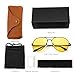 LVIOE Wrap Around Night Vision Glasses, Fit Over Prescription Glasses with HD Polarized Yellow Lens Night Driving Glasses (black frame, yellow lens night vision glasses)
