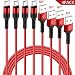 HaoKande 4Pack(10ft 6ft 6ft 3ft) USB Type C Nylon Braided Long Cable Fast Charger Compatible for Samsung Galaxy S10 9 8 Plus Note 9 8,LG G7 6 5 V20 30,Nintendo Switch,GoPro Hero7 (Dark red)