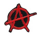 Red Anarchy Sign Patch Iron on Applique Alternative Punk Rock Clothing DIY