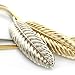 Women Gold Leather Punk Chain Belt Elastic Leaf Shaped Skinny Belt Snap On Belt