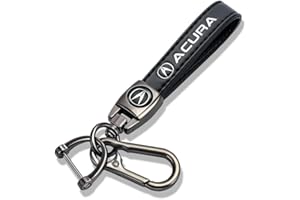 Longzheyu Genuine Leather Car Keychain Keyring Accessories Compatible with Acura Integra RSX TSX TL Series Car Key chains Keyring Family Present for Man and Woman Black