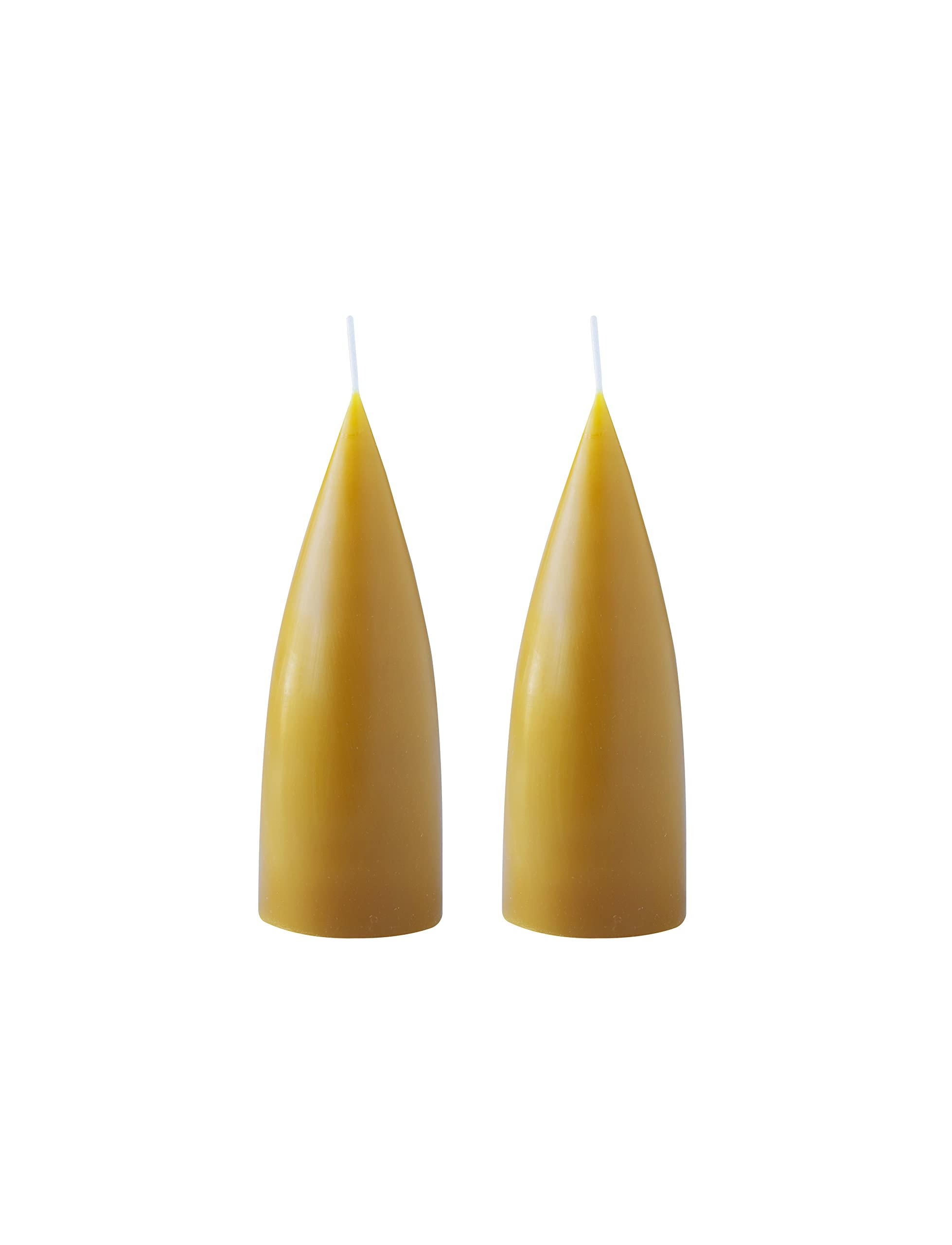 Kunstindustrien® Cone Shaped Candles, Made in Denmark, 43 Colours Available, Dripless & Smokeless Pillar Candles, Candles Long Burning 15 Hours, Unscented Candle Gift Set, 2pcs. 6.5 x 16cm (Honey) — image 1