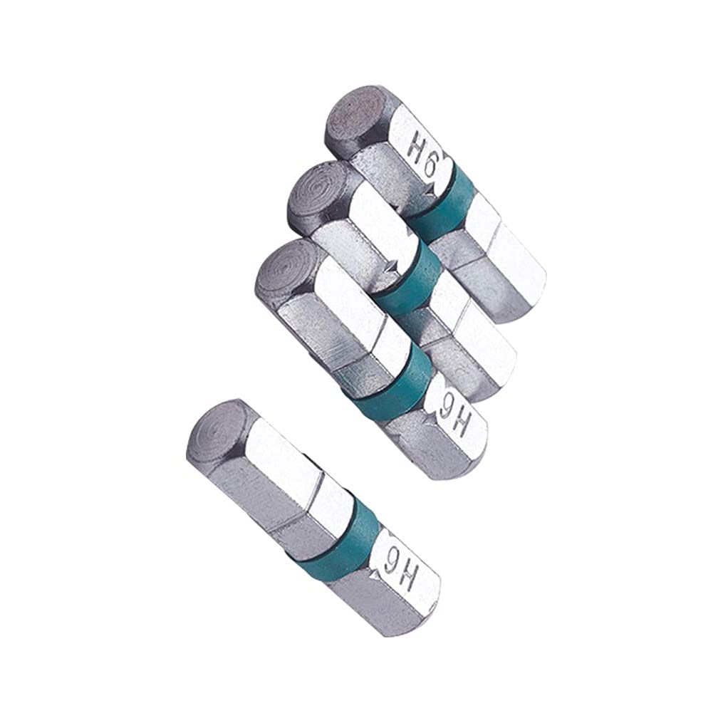Auniwaig H6 Hex High Quantity Screwdriver Bits 1/4 inches Hex Shank S2 25mm Long High Alloy Steel 4Pcs