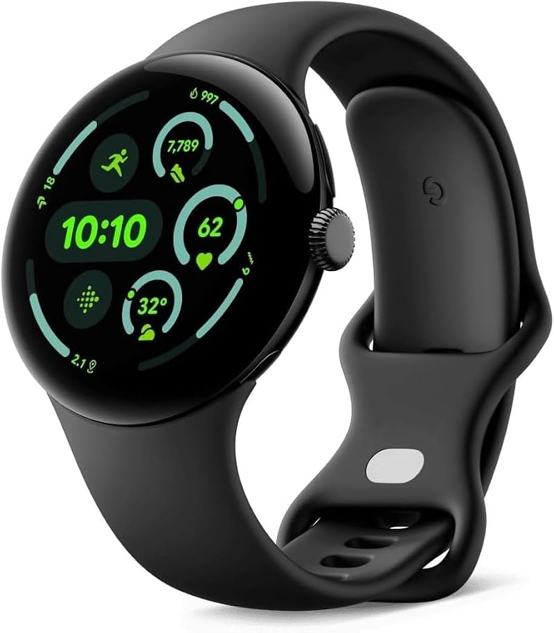 Google Pixel Watch 3 45mm Matte Black Aluminum Wi-Fi Obsidian Band