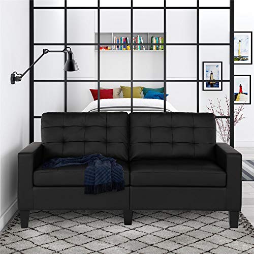 DHP Emily Upholstered Sofa Couch Living Room Furniture, Black Pricepulse