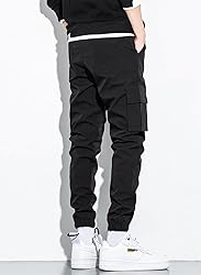 JMIERR Mens Casual Cargo Pants Elastic Waist