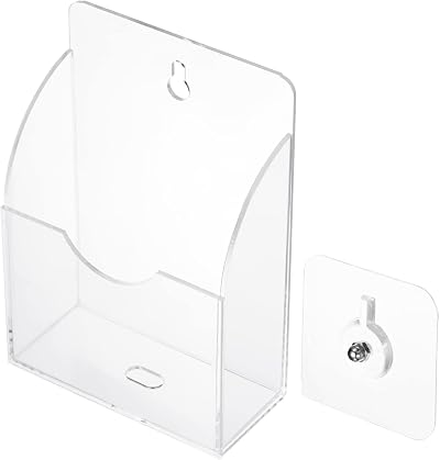 PATIKIL Acrylic Wall Mounted Remote Control Holder & Phone Stand, Clear