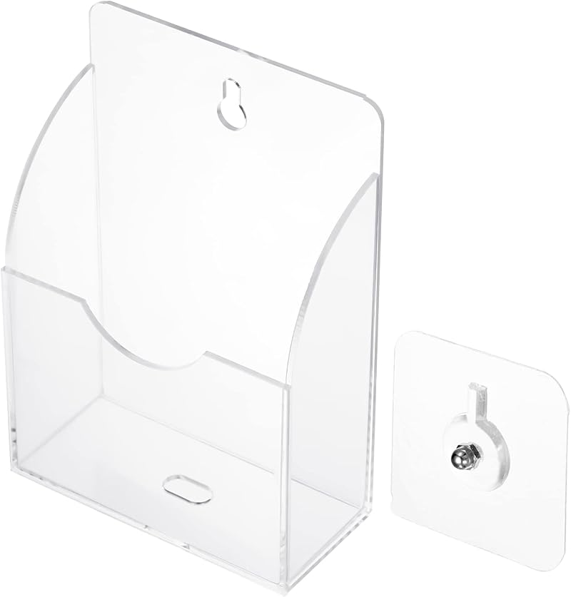PATIKIL Acrylic Wall Mounted Remote Control Holder & Phone Stand, Clear