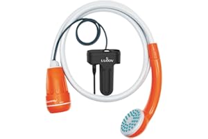 LUOOV Portable Camping Shower with Rechargeable 3.7V Pump - Handheld Outdoor Shower Head for Camping, Hiking, Travel | Fast Charging & Lightweight Design & Waterproof
