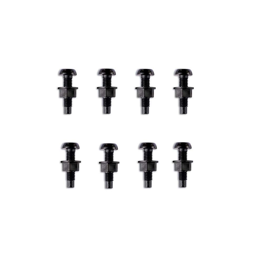 BEK-FIX 8 Black Plastic Number Plate Screws & 8 Black Nuts Bolts Fixings Fittings Fixers