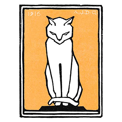 Wee Blue Coo Sitting Cat 1916 Julie De Graag Art Print Canvas Premium Wall Decor Poster