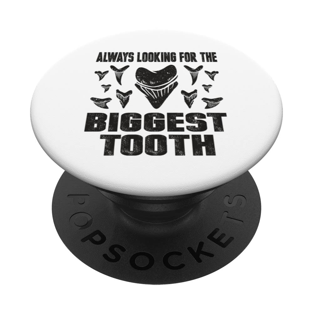 Shark Tooth Hunter Design For Megalodon Tooth Hunter PopSockets Swappable PopGrip