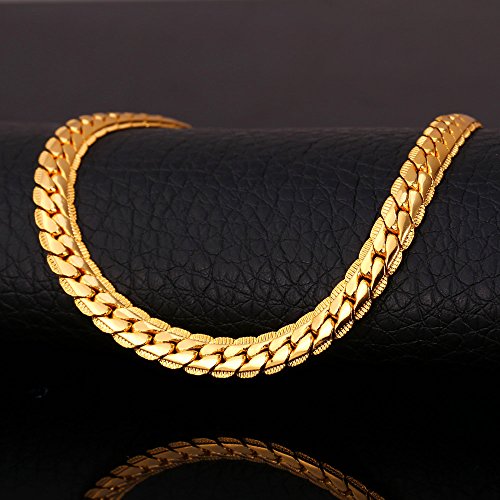 U7 Men Women 18K Gold Plated Chain Hip 