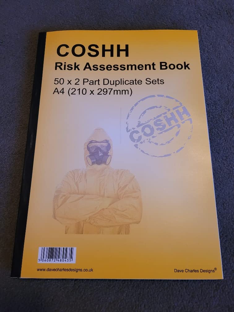 COSHH Risk Assessment Book 50 x 2 Part NCR Sets A4 (297mm x 210mm) The clearest Coshh assessment book. Health and safety Record