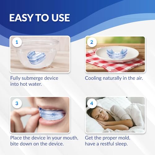 Kaitse Anti Snoring Devices for Sleep: Adjustable Snoring Solution - Essentials for men obese snorers aged 20-45 - Medium size (Navy Blue）
