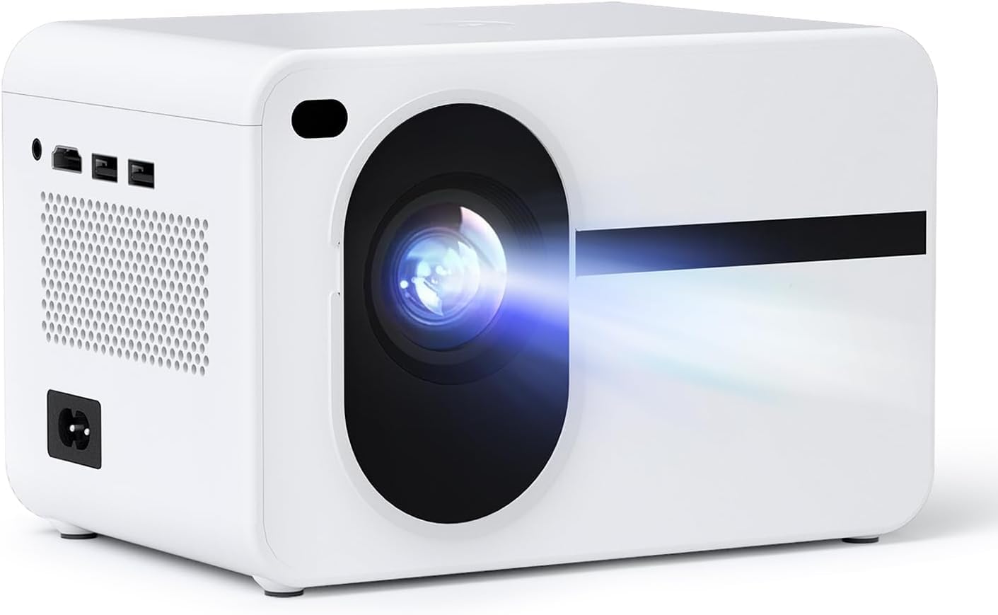 Photo 1 of Wielio Projector with WiFi and Bluetooth Native 1080P Full HD Projector 18000 Lumens Outdoor 200" Projection Screen Video Movie Proyector Compatible with Smartphone, HDMI,USB,AV,Fire Stick, PS5, White
