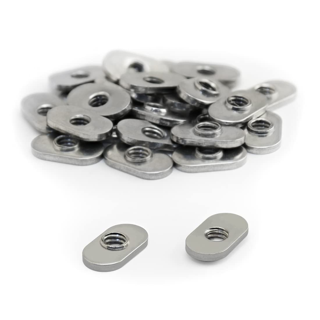 8020, 3675, 10 Series Stainless Steel SS 1/4-20 Centered Slide In Economy T Nuts Hardware Nuts For 10 Series Aluminum Extrusions (25 Pack