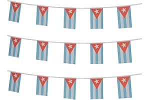 ZXvZYT Cuba Cuban Flag Banner String,Small Mini Cuba Pennant flags,For Grand Opening,Olympics,National Sports Events,Party Festival Decorations(50 Feet 38 Flags)