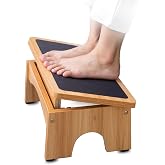 StrongTek Ergonomic Wooden Foot Stool Under Desk, 3 Angles, Non-Slip | Wide Platform, Adjustable, Stable Leg Support, Flat or