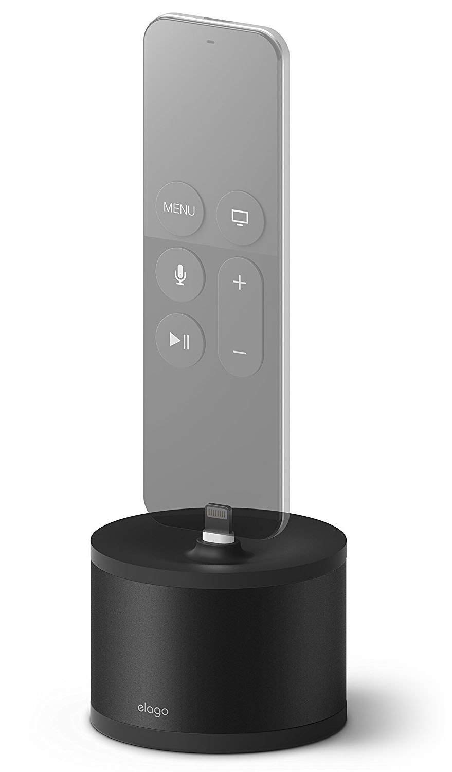 elago D Stand Charging Station Compatible with Apple Devices - Charging Dock Compatible with Apple TV Remote, Compatible with iPhone and More, Premium Aluminum, Cable Required (Black)