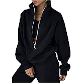 Kissonic Womens Fleece 2 Piece Outfits Sweatsuit Half Zip Pullover Sweatshirt Joggers Pants Tracksuit Set