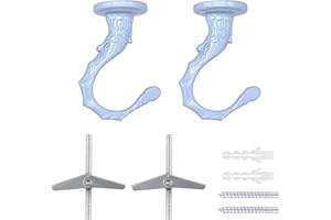 Evsteluo 2 Sets Screw-in Swag Ceiling Hooks, Heavy Duty with Hardware for Hanging Plants, Light Fixtures, Easy Installation, 
