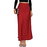VividMosaic 2026 Satin High Waisted Maxi Skirt Silk A-Line Spring Summer Casual Long Skirts for Women