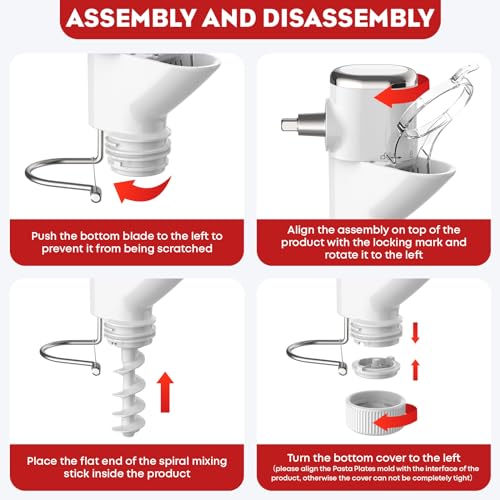 Gourmet Pasta Press Attachment for KitchenAid Stand Mixers, Pasta Press Maker for KitchenAid with 7 Interchangeable Pasta Plates