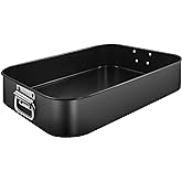 mobzio Lasagna Pan Deep, Baking Pan for Oven, 16x12x3 Inch Baking Dishes for Oven, Roasting Pan Brownie Pan with Handles, Rec