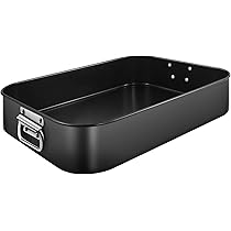 Plat à Lasagnes En Acier Inoxydable 45,7x27,9 Cm - Avec Couvercle, Profond (7,6 Cm) Et Poignées Froides