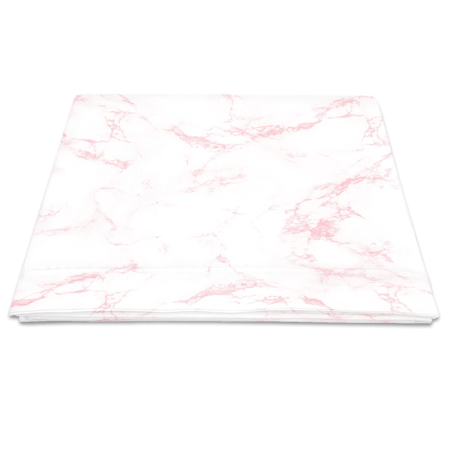 Pizuna Cotton Carrara Marble Pink Print Flat Sheet Double 1 Pc, 400 Thread Count 100% Long Staple Cotton Flat Bed Sheets 230x280, Sateen Cooling Flat Sheets Printed Bedding (Printed Bed Sheets Double) — image 1